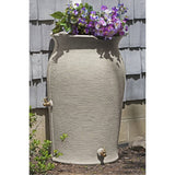 Grey SandStone 50-Gallon Plastic Urn Rain Barrel with Planter Top - FREE SHIPPING