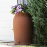 Terra Cotta 50-Gallon Plastic Urn Rain Barrel with Planter Top - FREE SHIPPING