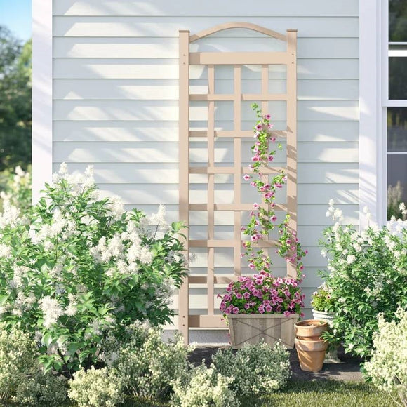 76-inch Tall Mocha Tan Brown Vinyl Garden Trellis - FREE SHIPPING