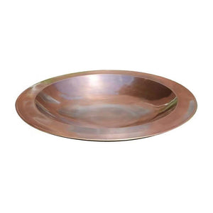 24-inch Diameter Round Copper Plated Brass Large Bird Bath Rimmed Bowl Birdbath - FREE SHIPPING