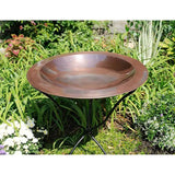 24-inch Diameter Round Copper Plated Brass Large Bird Bath Rimmed Bowl Birdbath - FREE SHIPPING