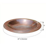 24-inch Diameter Round Copper Plated Brass Large Bird Bath Rimmed Bowl Birdbath - FREE SHIPPING