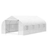 19.5 Ft x 9.8 Ft Outdoor Greenhouse w/ White PE Cover and Heavy Duty Steel Frame - FREE SHIPPING