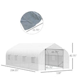 19.5 Ft x 9.8 Ft Outdoor Greenhouse w/ White PE Cover and Heavy Duty Steel Frame - FREE SHIPPING
