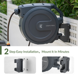 Retractable Garden Hose Reel-1/2in-130ft