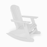 White St Simons Adirondack Rocker on a white background