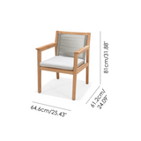 Chair with dimensions labeled on a white background