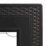 Albany 44" Rectangular Woven Aluminum Convertible Gas Fire Pit Table