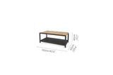Amber Teak and Aluminum Rectangular Coffee Table