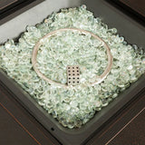 Armstrong 42" Square Basketweave Aluminum Convertible Gas Fire Pit Table