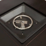 Armstrong 42" Square Basketweave Aluminum Convertible Gas Fire Pit Table