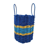 Authentic Maine Lobster Rope Storage Basket Two Tone Blue with Yellow Accents - FREE SHIPPING