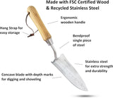 Stainless Steel Transplanter Trowel (classic wood handle)