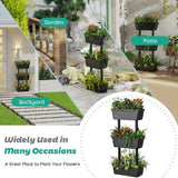 Modern Vertical 3-Tier Indoor Outdoor Black PP Raised Garden Bed Planter Box - FREE SHIPPING