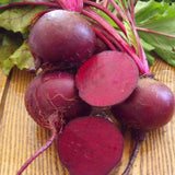 Bunch of red beets on a wooden surface BEET Seeds, Detroit Dark Red