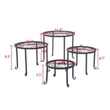 Set of 4 - Indoor Outdoor Black Metal Plant Stand - FREE SHIPPING