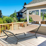 Outdoor Tan Hammock Style Chaise Lounge Chair Cot with Canopy and Storage Bag - FREE SHIPPING
