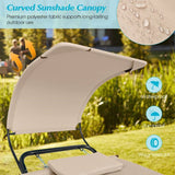 Outdoor Tan Hammock Style Chaise Lounge Chair Cot with Canopy and Storage Bag - FREE SHIPPING