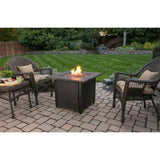 30-inch Outdoor Bronze LP Propane Gas Fire Pit with Lava Rocks and Cover - FREE SHIPPING
