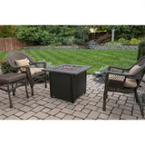 30-inch Outdoor Bronze LP Propane Gas Fire Pit with Lava Rocks and Cover - FREE SHIPPING