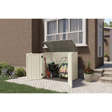 Cream Beige and Grey Outdoor Heavy Duty Plastic Garbage Bin Trash Can Storage Shed - FREE SHIPPING