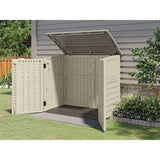 Cream Beige and Grey Outdoor Heavy Duty Plastic Garbage Bin Trash Can Storage Shed - FREE SHIPPING