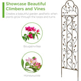 60-inch Tall Outdoor Iron Garden Trellis in Bronze Metal Finish - FREE SHIPPING