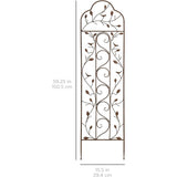 60-inch Tall Outdoor Iron Garden Trellis in Bronze Metal Finish - FREE SHIPPING