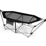 Black Portable Camping Foldable Hammock with Stand and Carry Case - FREE SHIPPING