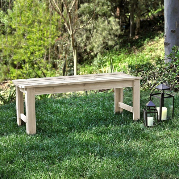 Outdoor Patio Backless Cedar Wood 4-ft. Garden Bench in Natural Finish - FREE SHIPPING