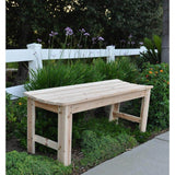 Outdoor Patio Backless Cedar Wood 4-ft. Garden Bench in Natural Finish - FREE SHIPPING