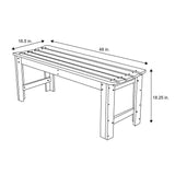 Outdoor Patio Backless Cedar Wood 4-ft. Garden Bench in Natural Finish - FREE SHIPPING