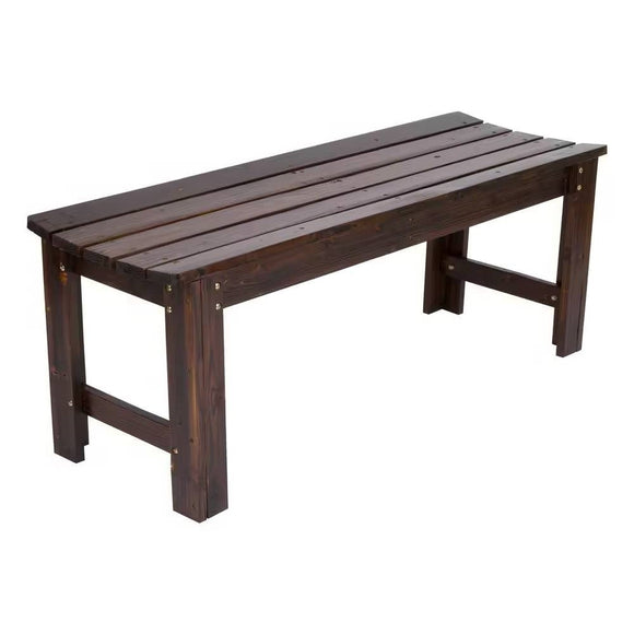 4-ft. Outdoor Patio Cedar Wood Backless Garden Bench in Burnt Brown Finish - FREE SHIPPING