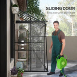 8.3 ft x 4.1 ft Outdoor Polycarbonate Lean-to Greenhouse with Black Metal Frame - FREE SHIPPING
