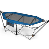 Blue Portable Camping Foldable Hammock with Stand and Carry Case - FREE SHIPPING
