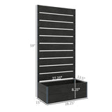 Outdoor Raised Bed Planter with Slatted Fence Trellis in Black Wood Finish - FREE SHIPPING