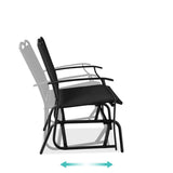 2 Seat Mesh Patio Loveseat Swing Glider Rocker with Armrests in Black - FREE SHIPPING
