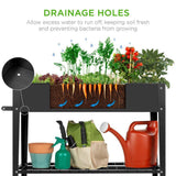 Black Metal Raised Garden Bed Planter Cart on Wheels 37-inch x 15-inch - FREE SHIPPING