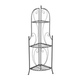 Indoor/Outdoor 3-Shelf Black Metal Corner Bakers Rack Plant Stand - FREE SHIPPING