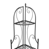 Indoor/Outdoor 3-Shelf Black Metal Corner Bakers Rack Plant Stand - FREE SHIPPING