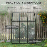 6.3 ft x 4.1 ft Outdoor Polycarbonate Lean-to Greenhouse with Black Metal Frame - FREE SHIPPING