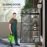 6.3 ft x 4.1 ft Outdoor Polycarbonate Lean-to Greenhouse with Black Metal Frame - FREE SHIPPING