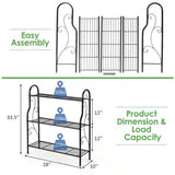 Indoor/Outdoor Black Metal 3-Tier Bookcase Plant Stand Shelving Rack - FREE SHIPPING
