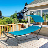 Teal Blue Outdoor Hammock Chaise Lounge Chair Cot with Canopy and Storage Bag - FREE SHIPPING