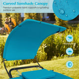 Teal Blue Outdoor Hammock Chaise Lounge Chair Cot with Canopy and Storage Bag - FREE SHIPPING