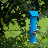 Outdoor Patio Garden 6-Perch Metal Tube Bird Feeder in Blue - FREE SHIPPING
