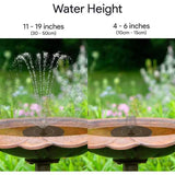 Solar Powered Birdbath to Water Fountain Kit with 4 Nozzle Heads - FREE SHIPPING