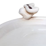 Outdoor Off-White Ceramic Birdbath in Light-Brown Antique Finish - FREE SHIPPING