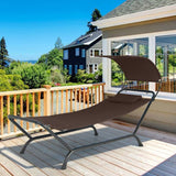 Brown Outdoor Hammock Style Chaise Lounge Chair Cot with Canopy and Storage Bag - FREE SHIPPING