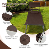 Brown Outdoor Hammock Style Chaise Lounge Chair Cot with Canopy and Storage Bag - FREE SHIPPING